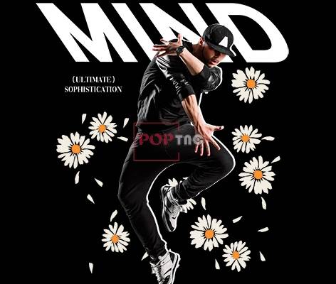 潮图人物小邹菊字母印花图案服装裁片T恤卫衣烫图印花花型素材