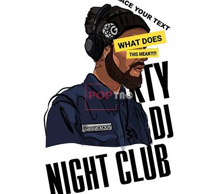 耳机潮男字母印花图案服装裁片T恤卫衣烫图印花花型素材