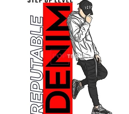 卡通人物潮男字母印花图案服装裁片T恤卫衣烫图印花花型素材