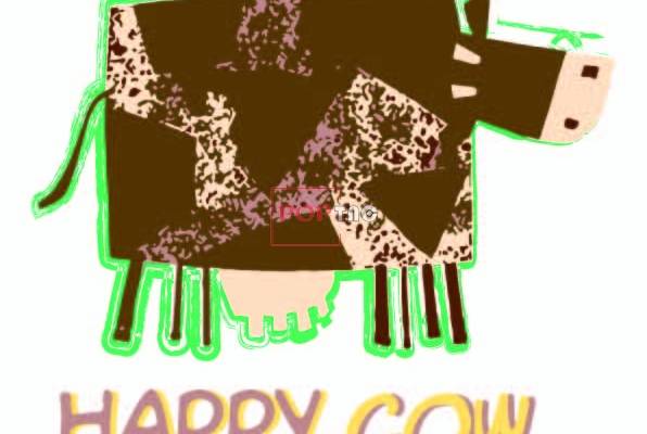 卡通动物牛字母印花图案服装裁片T恤卫衣烫图印花花型素材