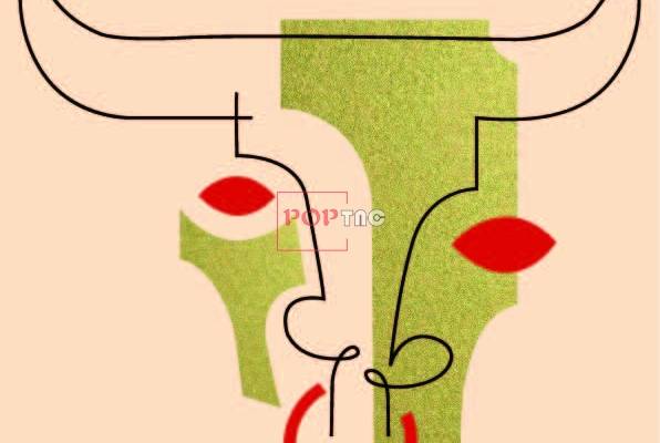 几何线条图案拼接动物牛印花服装裁片T恤卫衣烫图印花花型素材