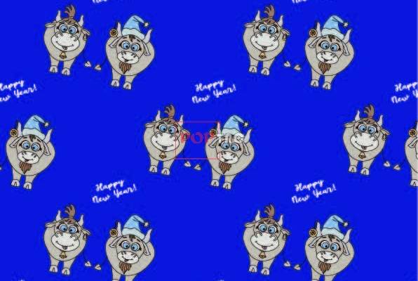 卡通动物牛字母印花图案服装纺织数码印花花型素材