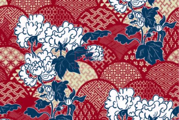 民族风几何花纹牡丹花印花图案服装纺织数码印花花型素材