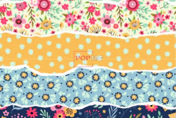 植物花纹波浪印花图案服装纺织数码印花花型素材