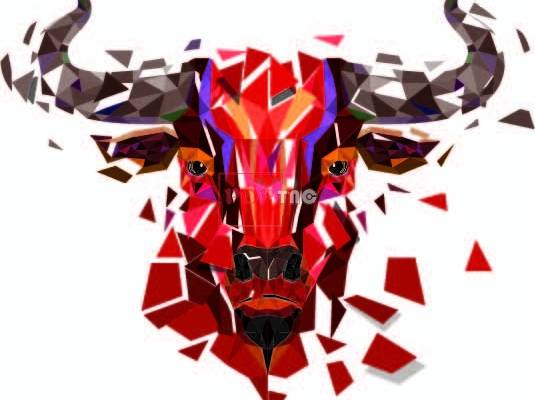 几何图案拼接动物牛印花图案服装裁片T恤卫衣烫图印花花型素材