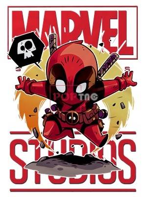 卡通动漫漫威死侍字母联名印花图案服装裁片T恤卫衣烫图印花花型素材