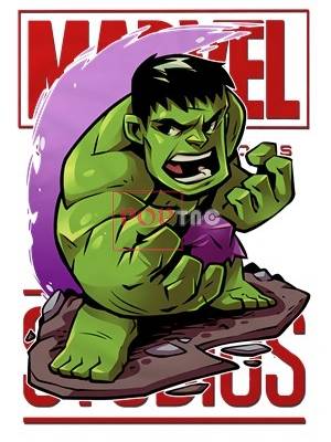 卡通动漫漫威绿巨人字母联名印花图案服装裁片T恤卫衣烫图印花花型素材