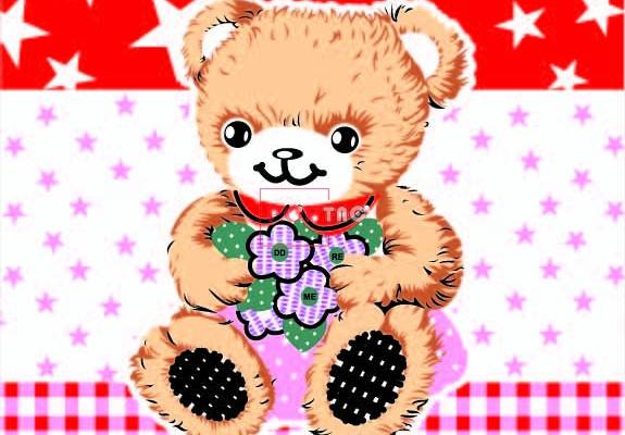 潮牌卡通熊五角星印花图案服装裁片T恤卫衣烫图印花花型素材