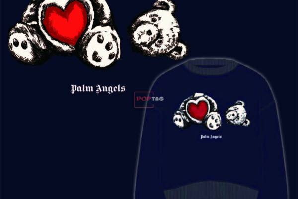 卡通动漫潮牌断头熊爱心字母印花图案服装裁片T恤卫衣烫图印花花型素材