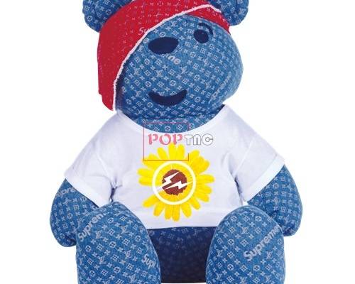 潮牌熊Lv花纹小邹菊印花图案服装裁片T恤卫衣印花花型素材