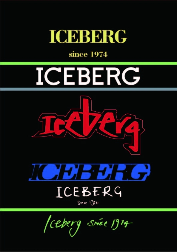 潮牌Iceberg字母印花图案服装裁片T恤卫衣烫图印花花型素材