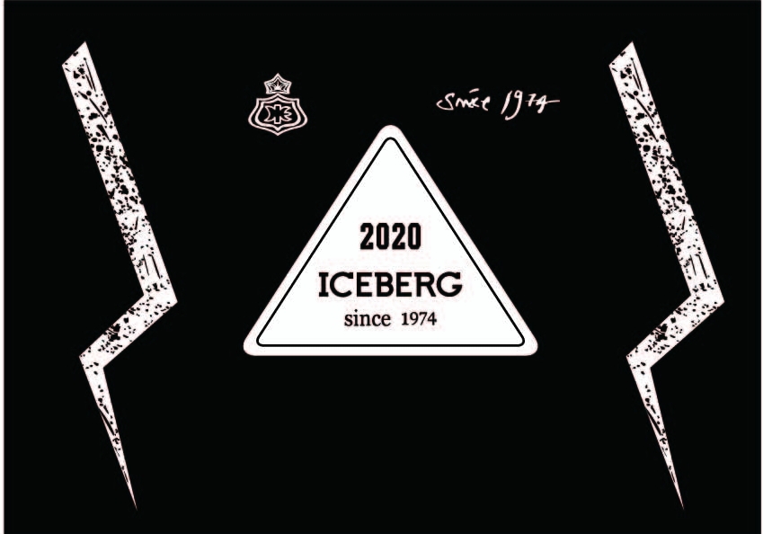 潮牌Iceberg字母闪电印花图案服装裁片T恤卫衣烫图印花花型素材