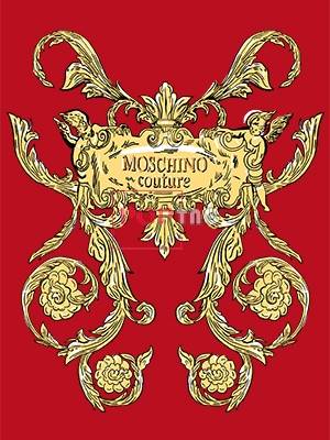 MOSCHINO古典花纹印花图案服装裁片T恤卫衣烫图印花花型素材