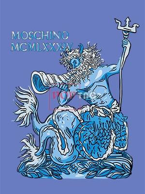 MOSCHINO古典神话故事海王印花图案服装裁片T恤卫衣烫图印花花型素材
