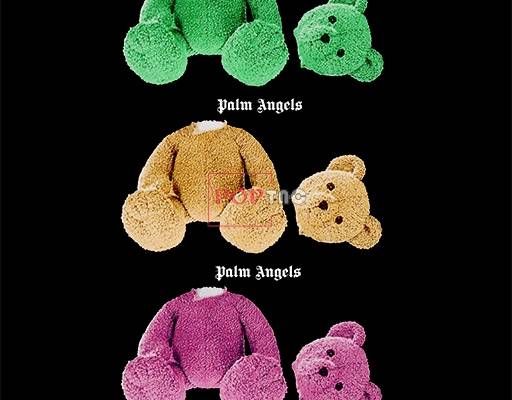 卡通潮牌断头熊字母印花图案服装裁片T恤卫衣烫图印花花型素材