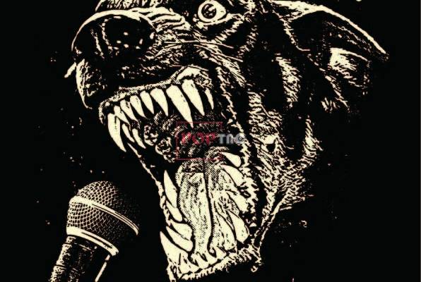 动物狗麦克风字母印花图案服装裁片T恤卫衣烫图印花花型素材