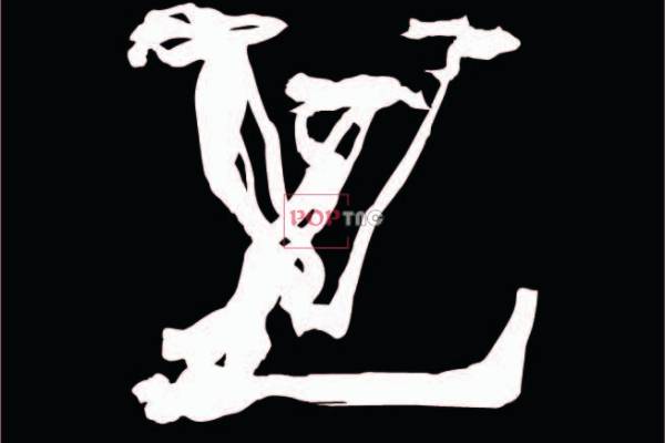 潮牌字母LV小邹菊联名款印花图案服装裁片T恤卫衣烫图印花花型素材