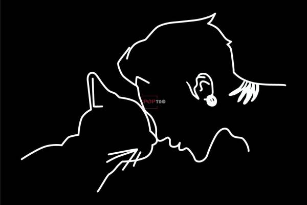 几何线条人物猫咪印花图案服装裁片T恤卫衣烫图印花花型素材