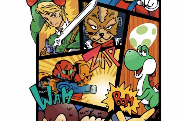 卡通动漫马里奥皮卡丘潮图印花图案服装裁片T恤卫衣烫图印花花型素材