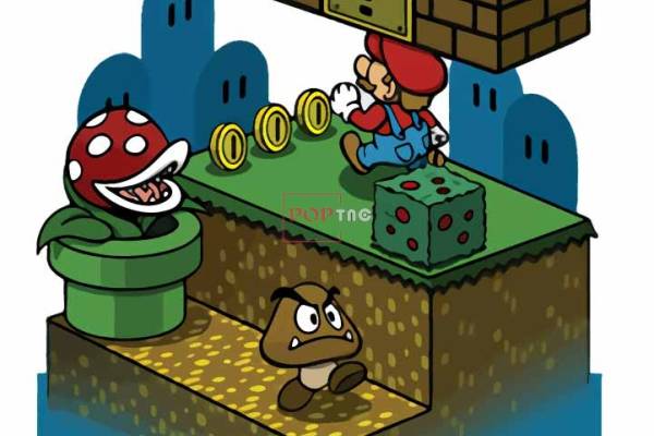 卡通动漫马里奥潮图印花图案服装裁片T恤卫衣烫图印花花型素材