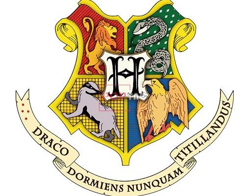 几何盾牌图案哈利波特印花服装裁片T恤位图烫图印花花型素材