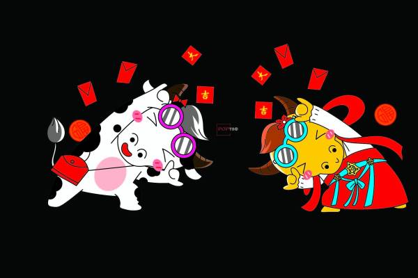 卡通动物牛印花图案服装裁片T恤卫衣烫图印花花型素材