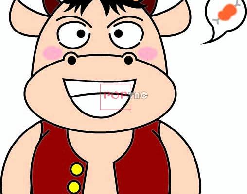 卡通动物牛印花图案服装裁片T恤卫衣烫图印花花型素材