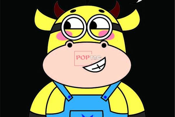 卡通动物牛印花图案服装裁片T恤卫衣烫图印花花型素材