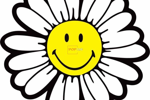 笑脸小雏菊印花图案服装裁片T恤卫衣烫图印花花型素材