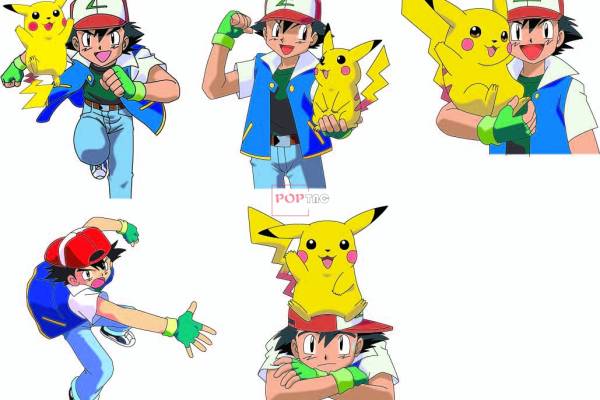 卡通动漫皮卡丘印花图案服装裁片T恤卫衣烫图印花花型素材