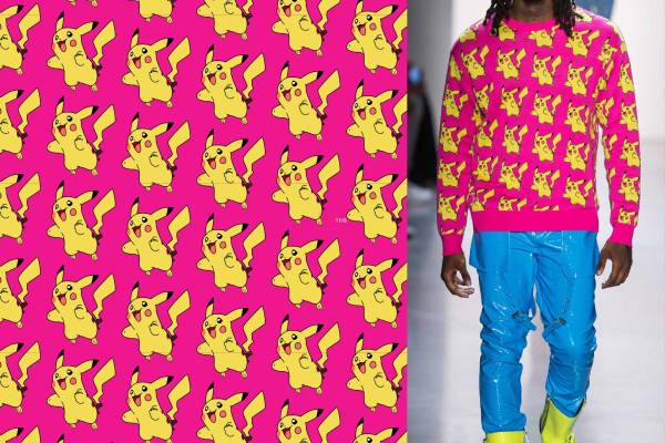 卡通动漫皮卡丘印花图案服装纺织数码印花花型素材