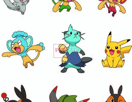 卡通动漫皮卡丘印花图案服装裁片T恤卫衣烫图印花花型素材