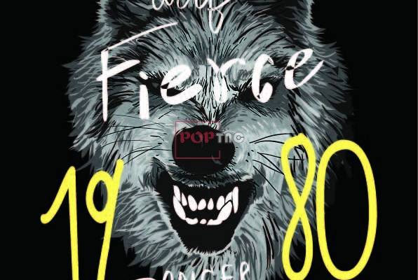 动物狼字母印花图案服装裁片T恤卫衣烫图印花花型素材