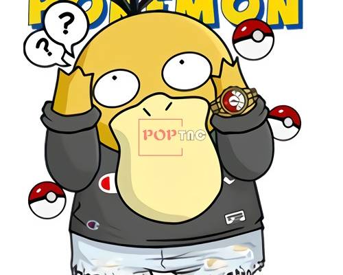 卡通动漫可达鸭人物印花图案服装裁片T恤卫衣烫图印花花型素材