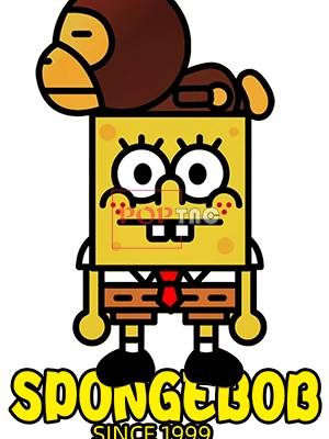 卡通动漫海绵宝宝大嘴猴潮图印花服装裁片T恤卫衣烫图印花花型素材