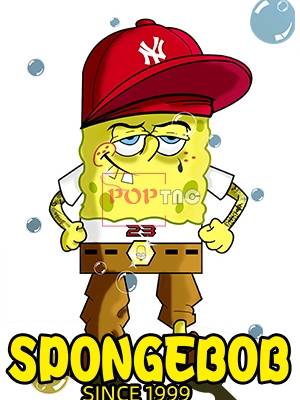 卡通动漫海绵宝宝潮图印花服装裁片T恤卫衣烫图印花花型素材