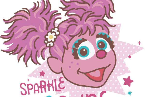 卡通动漫芝麻街字母印花图案服装裁片T恤卫衣烫图印花花型素材