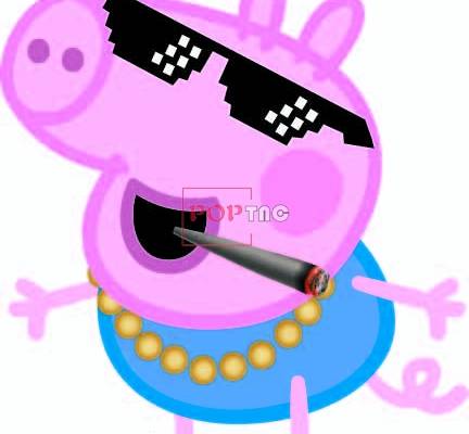 卡通动漫小猪佩奇印花图案服装裁片T恤卫衣烫图印花花型素材