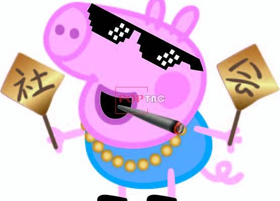 卡通动漫小猪佩奇印花图案服装裁片T恤卫衣烫图印花花型素材