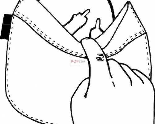 卡通动漫口袋中指猫印花图案服装裁片T恤卫衣烫图印花花型素材