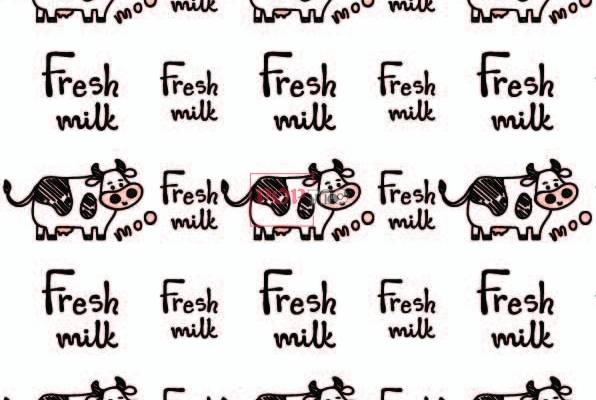 卡通动物奶牛字母印花图案服装纺织数码印花花型素材