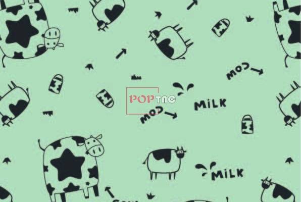 卡通动物奶牛字母印花图案服装纺织数码印花花型素材