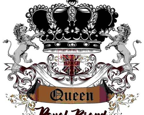 几何图案皇冠狮子字母印花图案服装裁片T恤卫衣烫图印花花型素材