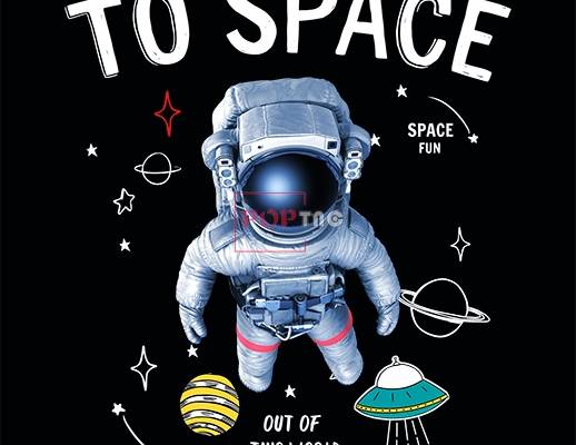 太空人飞碟字母印花图案服装裁片T恤卫衣烫图印花花型素材