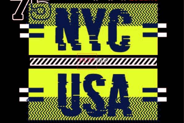 字母NYC印花图案服装裁片T恤卫衣烫图印花花型素材