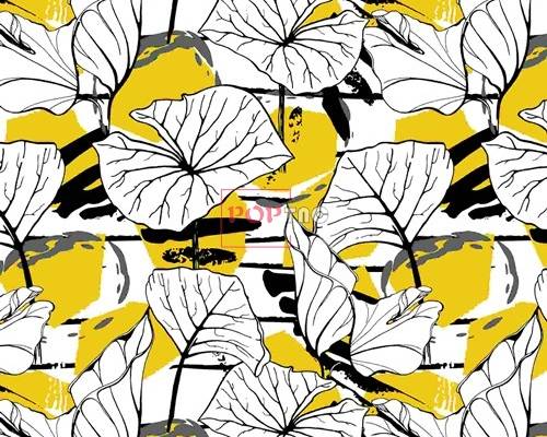 植物叶子拼接印花图案服装纺织数码印花花型素材