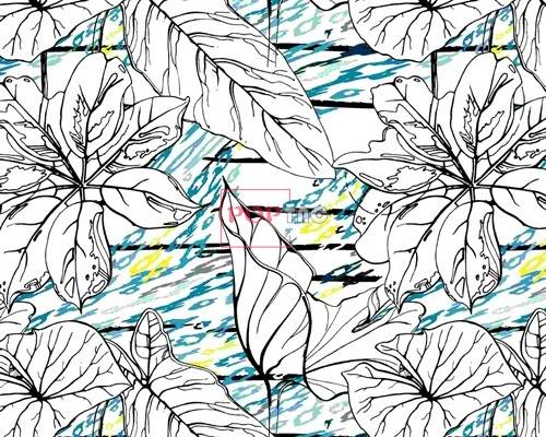 植物叶子拼接印花图案服装纺织数码印花花型素材