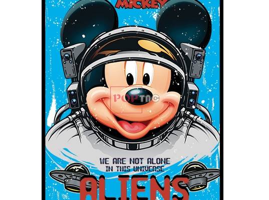 卡通太空人米老鼠字母印花图案服装裁片T恤卫衣烫图印花花型素材