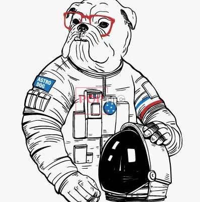 卡通太空人字母印花图案服装裁片T恤卫衣烫图印花花型素材