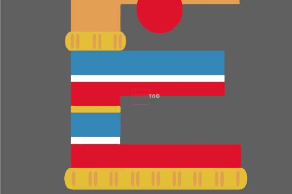 卡通动漫芝麻街字母E印花图案服装裁片T恤卫衣烫图印花花型素材